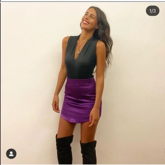 Zara * Bloggers Favorite Mini Purple Skirt - Picture 12 of 16